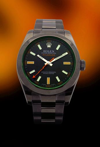 Rolex Stainless Steel Oyster Perpetual Milgauss With Black DLC Case