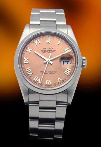 Rolex 16200 Stainless steel Date Just salmon dial